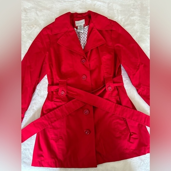 White Stag Jackets & Blazers - White Stag Womens Red Short Trench Coat